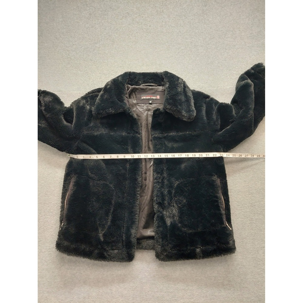 Urban Republic Collection Women Faux Fur Jacket M Black Full Zip Cozy Outdoor - Picture 8 of 15